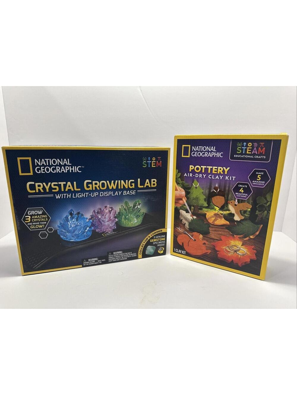 National Geographic Crystal Growing & Pottery stem crafts **New In Box**